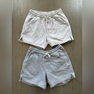 Urban Outfitters Lot Of 2 Beige And Gray Jogger Sweat Shorts Size Medium